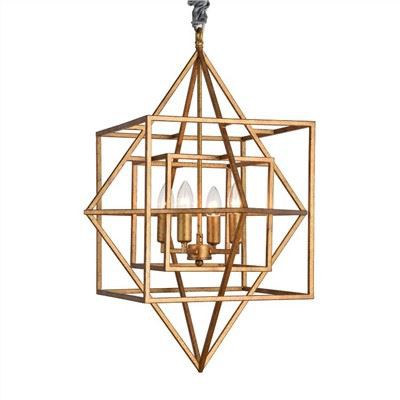 Модерна висяща лампа в антично златно покритие